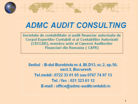 Servicii de contabilitate, R.U., expertize, audit financiar