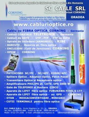 Cablu fibra optica si accesorii de la Cable S.r.l