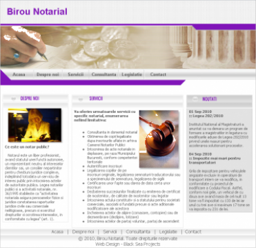 Website dedicat Birourilor Notariale de la Black Sea Projects