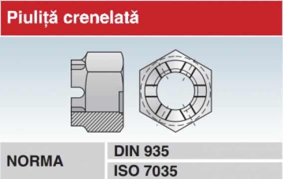 Piulita crenelata - DIN 935 de la Meteor Impex