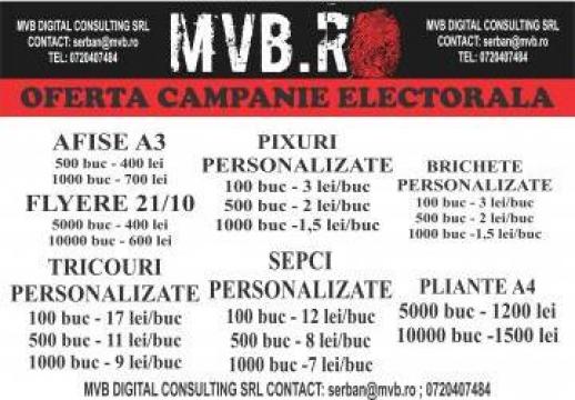Produse promotionale campanie electorala de la MVB Digital Consulting