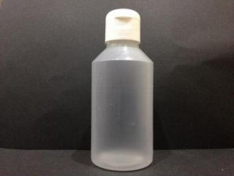 Flacon plastic transparent/alb 200 ml cu dop flip top