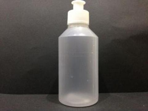 Flacon plastic transparent/alb 200 ml cu dop push pull de la Vanmar Impex Srl