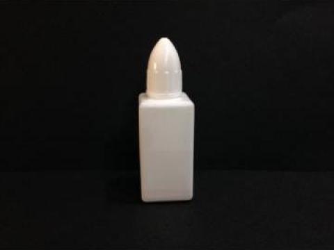 Flacon plastic alb 30ml cu dop picurator si capison alb/rosu de la Vanmar Impex Srl
