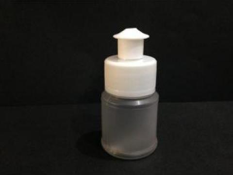 Flacon plastic transparent/alb 30 ml cu dop push pull