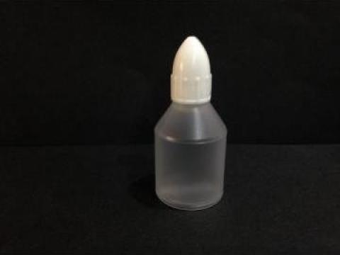 Flacon transparent/alb 25ml cu picurator si capison alb/rosu de la Vanmar Impex Srl