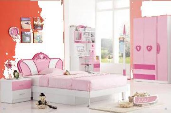 Mobilier dormitor de tineret L121 roz de la Sc Slava Srl