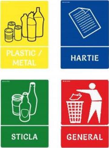 Stickere reciclare, etichete colectare selectiva deseuri