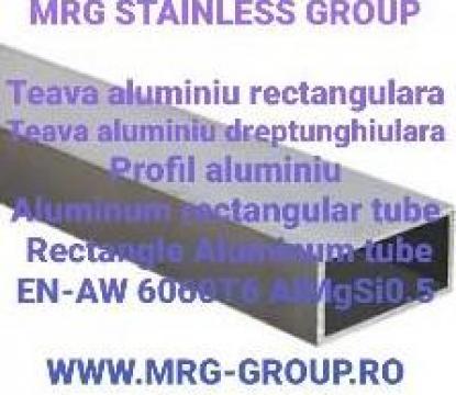 Teava aluminiu dreptunghiulara, rectangulara 60x40x2mm inox de la MRG Stainless Group Srl