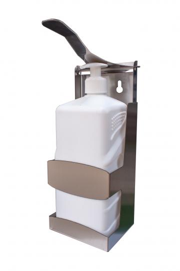 Dispenser cu suport perete pentru dezinfectant, inox de la Sarmasik Machines Srl