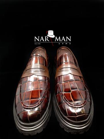 Pantofi eleganti pentru barbati burgundy de la Narman - Tuxedo