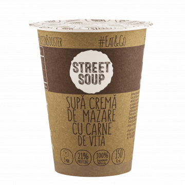 Supa-crema de mazare cu vita (pahar 50g) de la Sebo Lux Construct S.r.l.