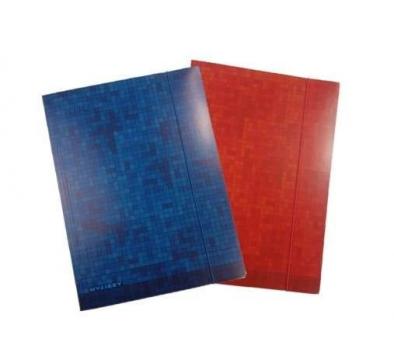 Dosar A/4 cu elastic Lizzy Card, rosu-albastru