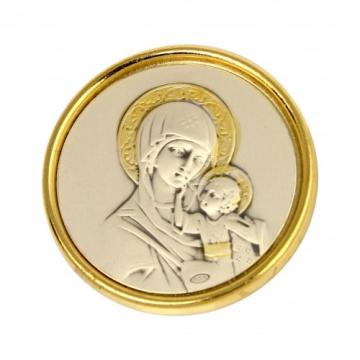 Iconita argintata pentru botez Fecioara Maria