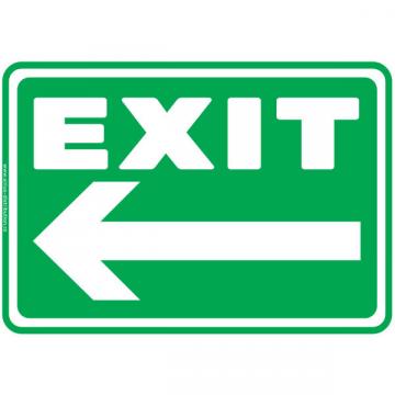 Indicator autocolant Exit stanga - PVC plastifiat - A4