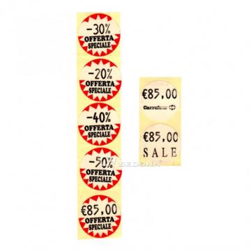 Rola etichete pret rotunde 35 mm albe de la Sedona Alm