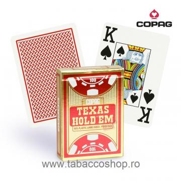 Carti de poker Copag Texas Hold'em Gold Red 100% plastic de la Maferdi Srl