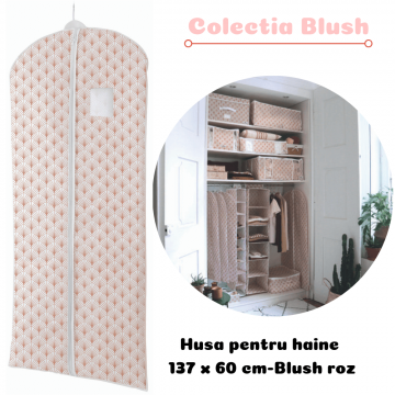 Husa pentru haine 137 x 60 cm-Blush roz