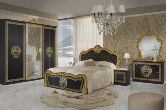 Mobilier dormitor Vilma negru-auriu de la CB Furniture Srl