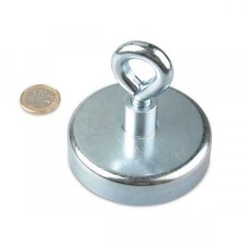 Magnet neodim oala 75 mm, cu inel, putere 160 kg