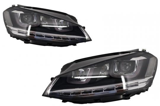 Faruri 3D LED volan dreapta compatibile cu VW Golf VII