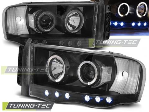 Faruri compatibile cu Dodge RAM 02-06 Angel Eyes negru de la Kit Xenon Tuning Srl