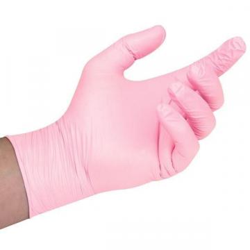 Manusi din nitril, nepudrate, roz - Top Glove - 100 buc.
