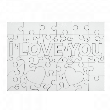 Puzzle lemn (MDF) 17.5x25 cm Love You de la Sublirom Co. SRL