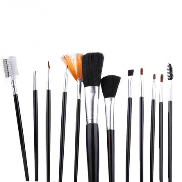 Pensule albe sau negru make-up, set 12 bucati de la Produse Online 24h Srl