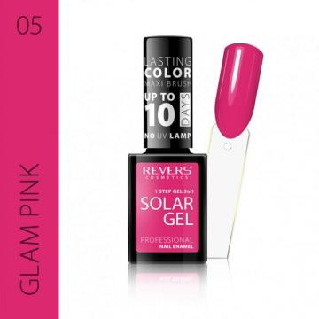 Lac de unghii solar gel, Revers, 12 ml, roz, 05, glam pink