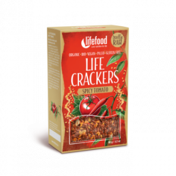 Crackers cu rosii si chilli raw eco Life 90g de la Supermarket Pentru Tine Srl