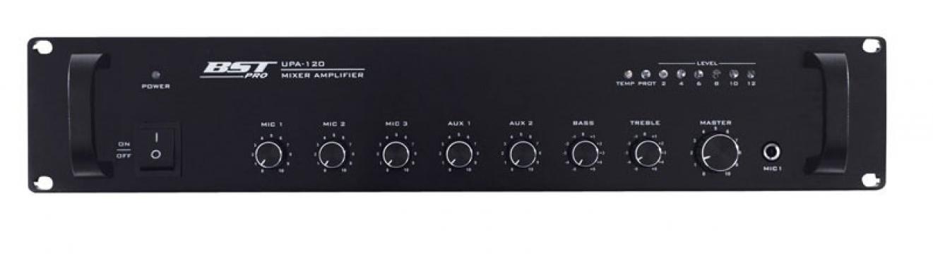 Amplificator mixer de linie BST UPA120,100V, 120W de la Marco & Dora Impex Srl