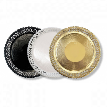 Discuri aurii dantelate 30cm (100buc) de la Practic Online Packaging Srl