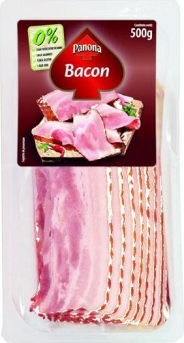 Bacon Panona 500g, feliat de la Perutnina Romania Srl