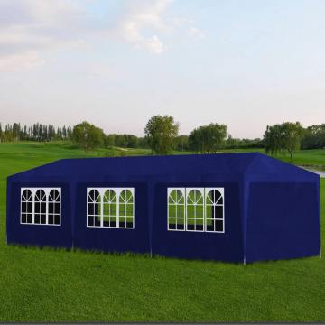 Pavilion pentru petreceri, 8 pereti, 9 x 3 x 2,5 m, albastru