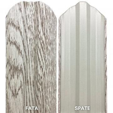 Sipca metalica gard imitatie lemn stejar alb striat de la Tehnik Total Confort Srl