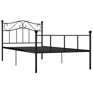 Cadru de pat, negru, 90 x 200 cm, metal de la VidaXL
