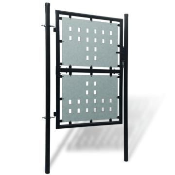 Poarta neagra pentru gard 100 x 225 cm de la VidaXL