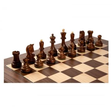 Piese sah Staunton 6 Dubrovnik cu tabla de sah din nuc DGT de la Chess Events Srl