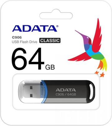 USB Flash Drive ADATA 64Gb, C906, USB2.0, negru de la Etoc Online
