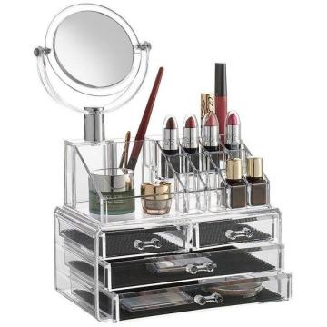 Organizator cosmetice din acril cu 4 sertare si oglinda de la Startreduceri Exclusive Online Srl - Magazin Online - Cadour