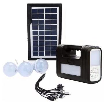 Kit solar portabil Gdlite GD-8017 cu lanterne LED, 3 becuri