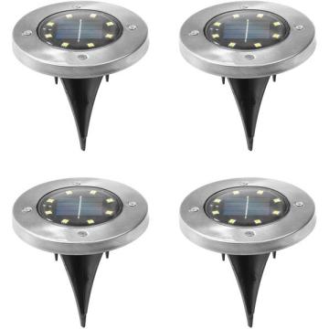 Set 4 lampi solare cu 8 LED-uri in forma de disk Disk Lights de la Startreduceri Exclusive Online Srl - Magazin Online - Cadour