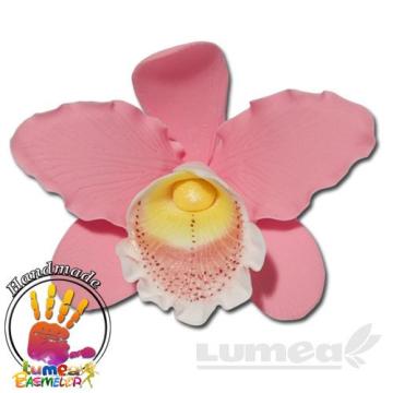 Orhideea cattleya XL roz din pasta de zahar de la Lumea Basmelor International Srl