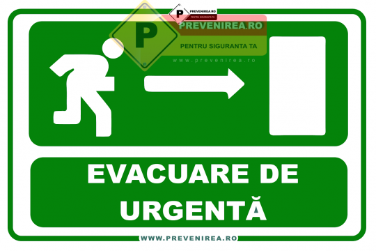 Indicatoare pentru evacuare de urgenta in dreapta de la Prevenirea Pentru Siguranta Ta G.i. Srl