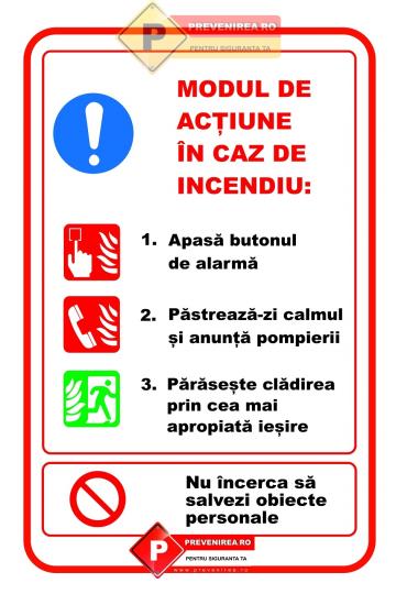 Indicatoare pentru prevenirea in caz de incendiu