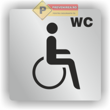 Semn aluminiu wc persoane cu dizabilitati de la Prevenirea Pentru Siguranta Ta G.i. Srl