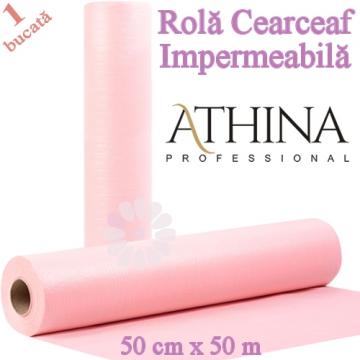 Rola cearceaf hartie impermeabila 50x50 roz - Athina