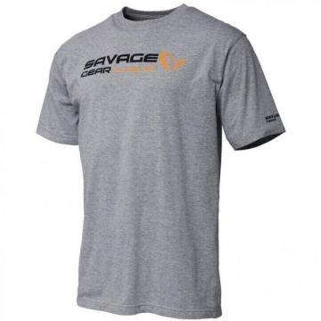 Tricou Savage Gear Signature Logo Gray Melange de la Pescar Expert