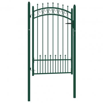 Poarta de gard cu tepuse, verde, 100x150 cm, otel